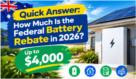 Federal battery rebate Australia 2026 for home solar battery installation